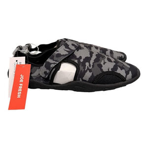 Joe Fresh Beach Water Shoes Boys Kids Size 5 Gray Camo Sock Hook Loop